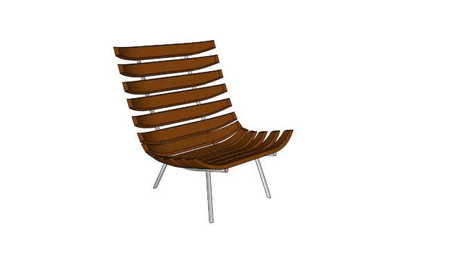 挡板木椅子|su模型 sketchup室内模型下载 第1张