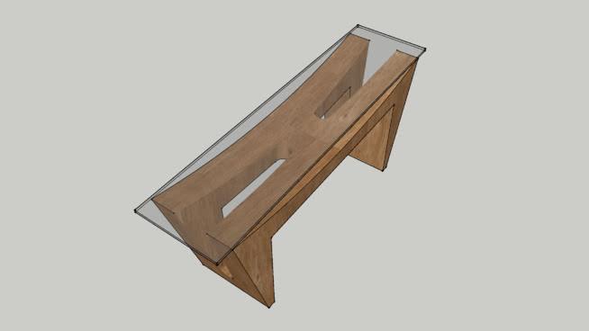 橡木柜带玻璃桌面的| sketchup模型库 sketchup室内模型下载 第1张
