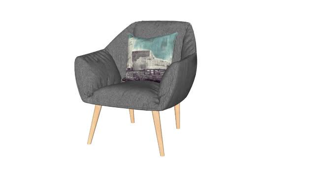 单人沙发椅模型-编号038 sketchup室内模型下载 第1张