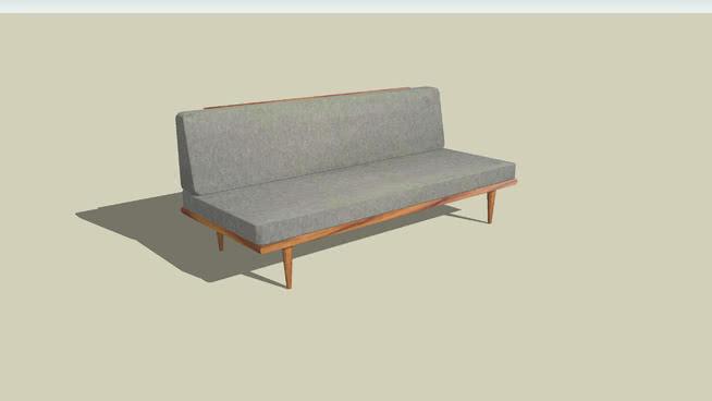 现代布艺实木沙发模型-编号845 sketchup室内模型下载 第1张
