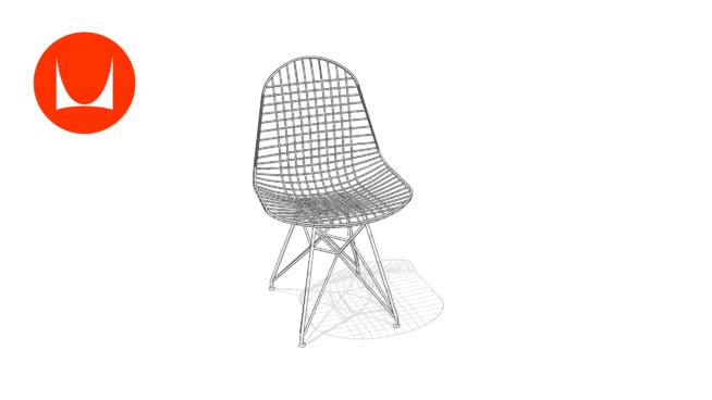 埃姆斯钢丝椅 sketchup室内模型下载 第1张