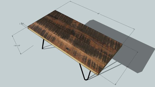 发夹式咖啡桌 sketchup室内模型下载 第1张