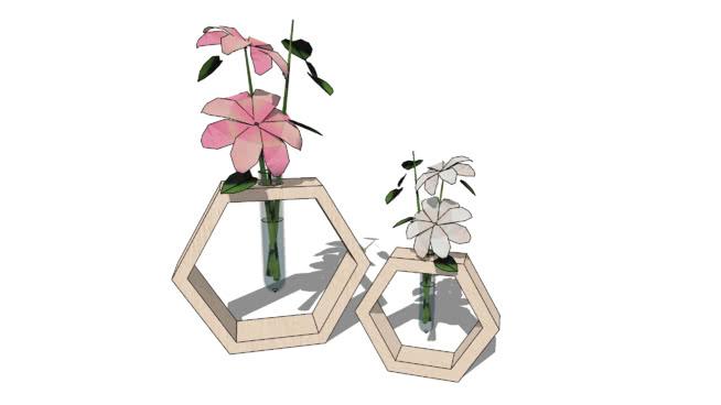 六角花瓶 sketchup室内模型下载 第1张