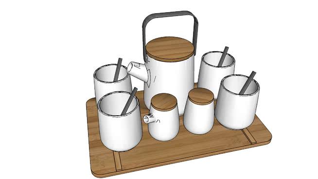 茶具模型-编号128556 sketchup室内模型下载 第1张