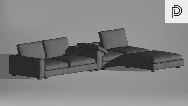 沙发模型-编号810 sketchup室内模型下载 第1张