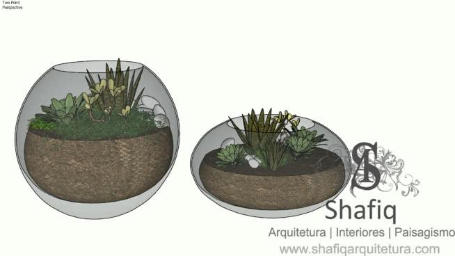 室内植物及花瓶花钵容器等模型-编号130254 sketchup室内模型下载 第1张