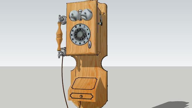 古董电话装饰模型-编号130356 sketchup室内模型下载 第1张