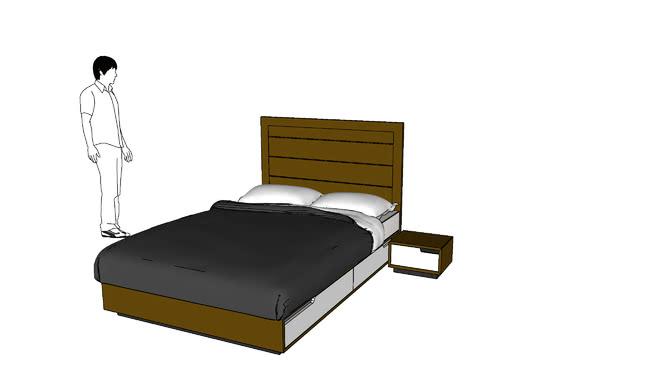床与床头柜、床头| sketchup模型库 床 第1张