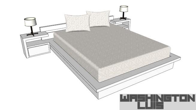 国王尺寸的床luÍs | su模型华盛顿的家 床 第1张