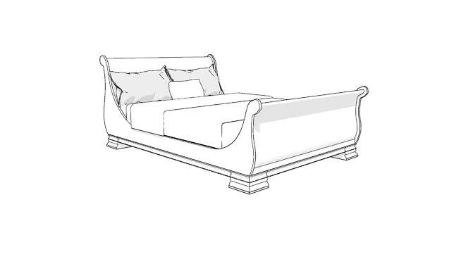 床sketchup模型| sketchup模型库雪橇 床 第1张