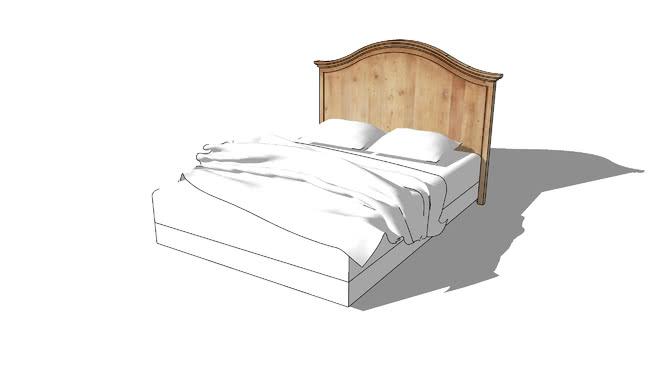 床头他设计147215， | sketchup模型库 床 第1张