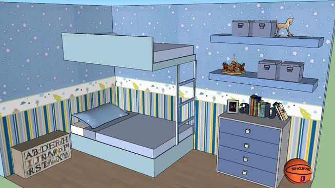 蓝| su模型卧室 床 第1张
