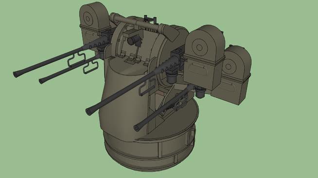 4 AA 50 CAL机枪 防空机械模型 第1张