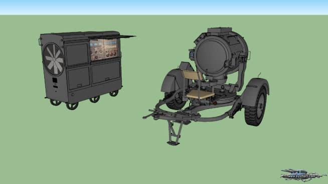 探照灯与发电机| 60cm sketchup模型下载 防空机械模型 第1张
