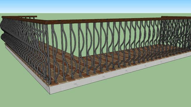 balcony，阳台扶手| sketchup模型库 楼梯,栏杆,扶手 第1张
