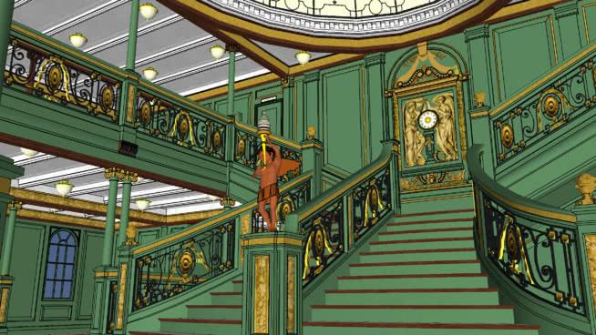 R.M.S.奥林匹克大阶梯1930时代的“绿色涂料” 楼梯,栏杆,扶手 第1张