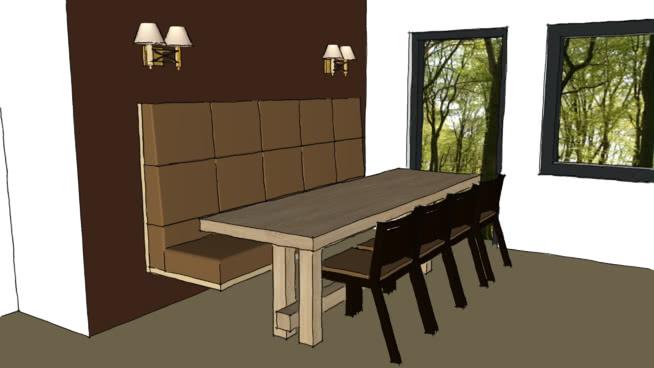 eetkamer | sketchup模型库饭厅 商用家具 第1张