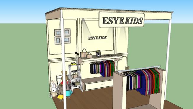 EsYe儿童摊位@儿童时装商场2015 工装室内整体模型 第1张