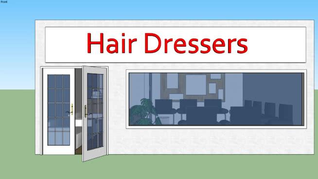 头发dressers（室内）|草图大师模型下载 工装室内整体模型 第1张