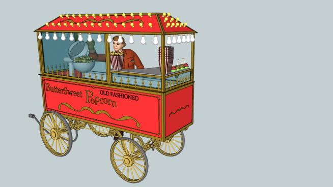 Popcorn Wagon|草图大师模型下载 商用家具 第1张