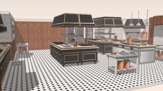 厨房室内 | su模型 厨房及厨具 第1张
