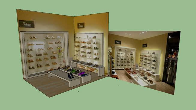 | skp下载鞋店 工装室内整体模型 第1张