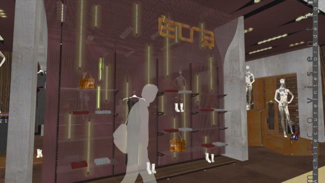 沙特阿拉伯服装店| su模型 工装室内整体模型 第1张