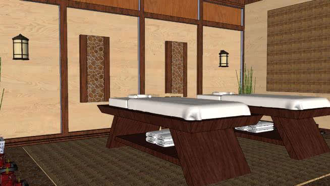 | sketchup模型下载温泉客房 工装室内整体模型 第1张