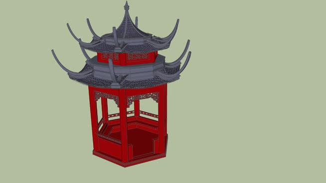 pagoda凉亭模型 亭台楼阁 第1张