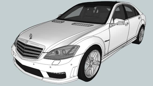 2012 Mercedes-Benz W221 S 65 AMG汽车su模型 汽车 第1张