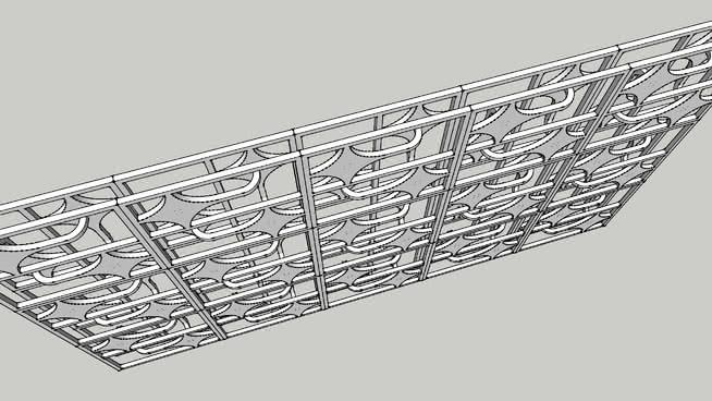 另一个partition花格单面双层，隔断su模型 花格,幕墙,框架,隔断 第1张