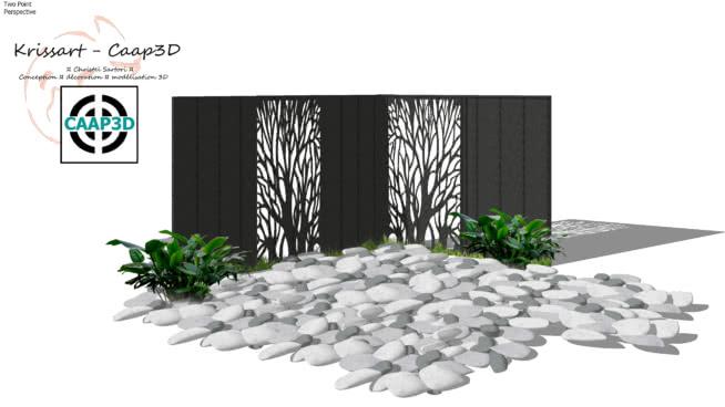 园林绿化树视图组件galet花格卡斯托，隔断su模型 花格,幕墙,框架,隔断 第1张