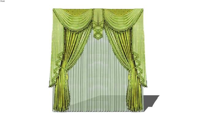 verde窗帘su模型下载窗帘 窗帘 第1张