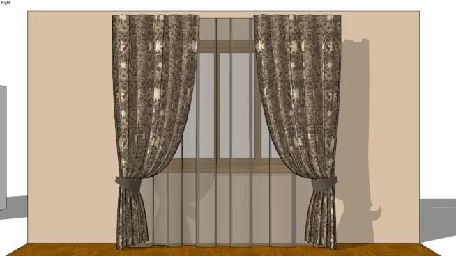 （1）窗帘sketchup模型室内s 窗帘 第1张