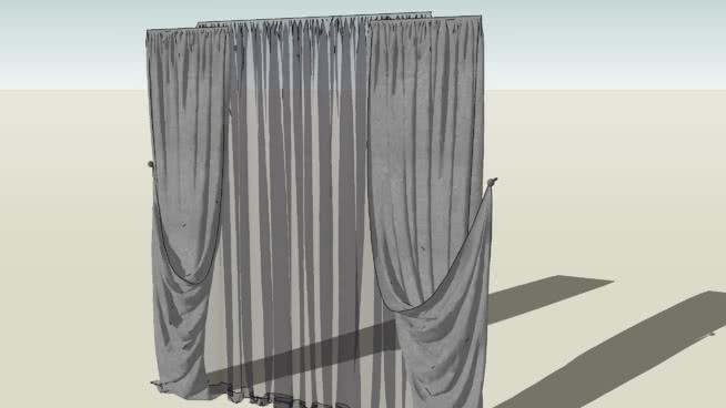 室内窗帘sketchup模型 窗帘 第1张