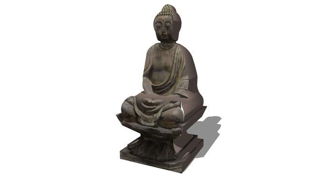 佛陀莲花，，型雕塑su模型下载。 雕塑 第1张