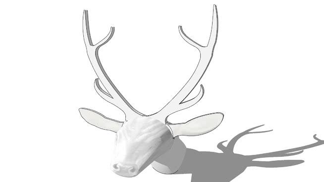 装饰壁画北极鹿， 370型su雕塑设计 雕塑 第1张
