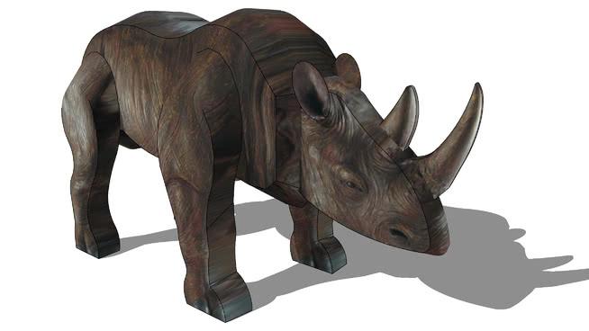 犀牛， 型雕塑su模型下载设计 雕塑 第1张