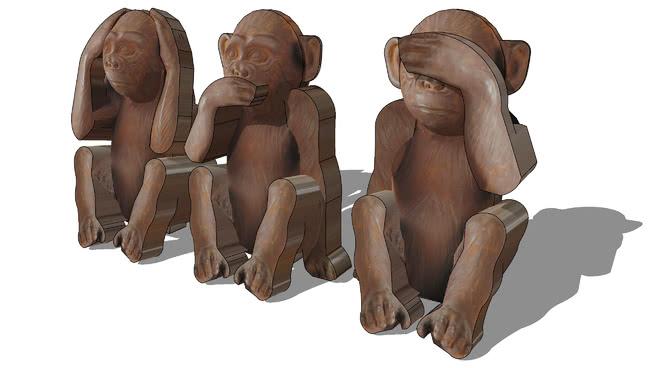 猴子， 229型雕塑su模型下载设计 雕塑 第1张