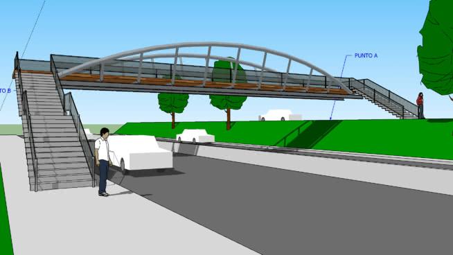 pasarela peatonal市政路桥模型 市政工程 第1张
