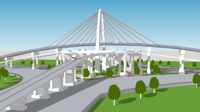 桥- overpass bridge市政路桥模型 市政工程 第1张