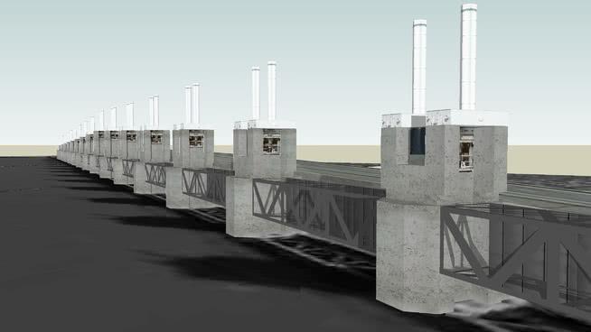 oosterscheldekering，zeeland市政路桥模型 市政工程 第1张