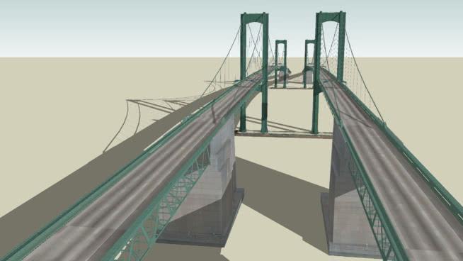 特拉华纪念bridge市政路桥模型 市政工程 第1张