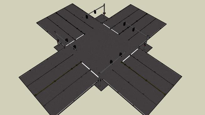 4 4路交叉口lanes市政路桥模型 市政工程 第1张