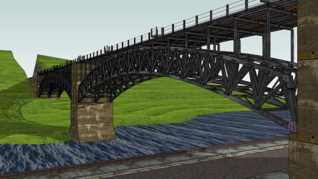 双arch市政路桥模型桁架桥 桥 第1张