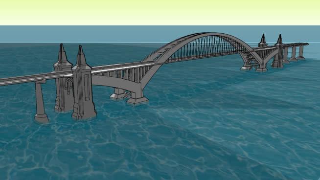 CableStayedArchBridge市政路桥模型 桥 第1张