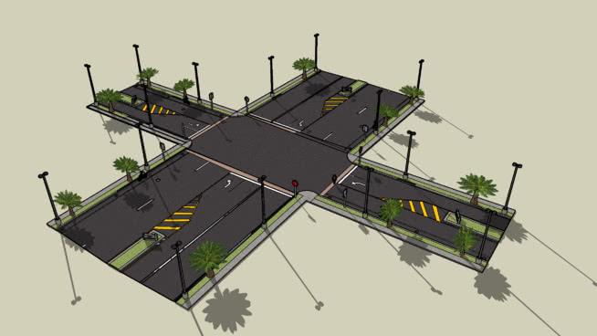 Intersection市政公路模型 市政工程 第1张