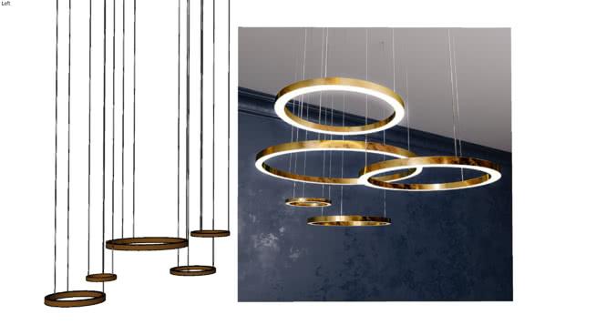 室内现代多圈灯具模型 sketchup室内模型下载 第1张