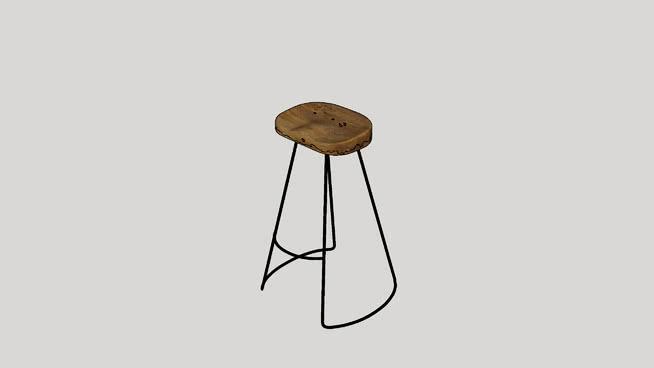 酒吧吧台早餐高脚蹬椅-编号1625 sketchup室内模型下载 第1张