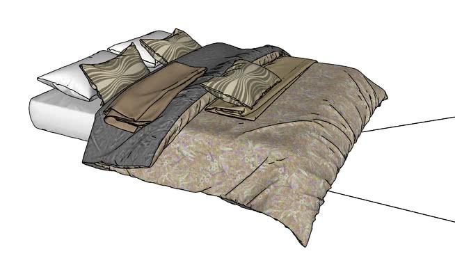床及床上用品-编号163040 sketchup室内模型下载 第1张